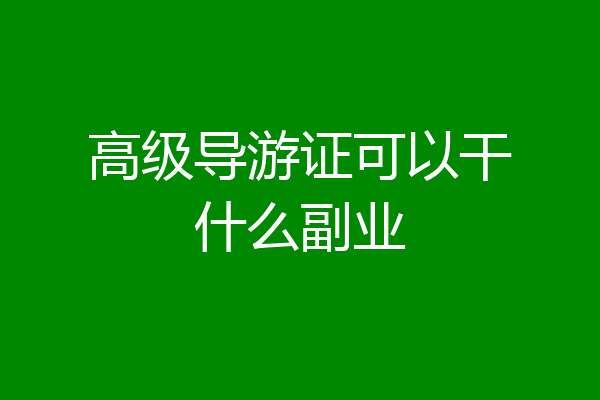 高级导游证可以干什么副业