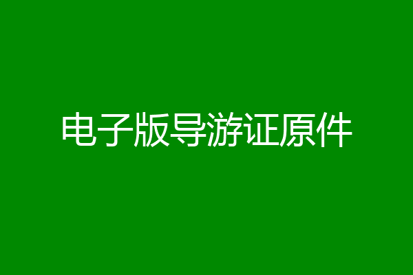 电子版导游证原件