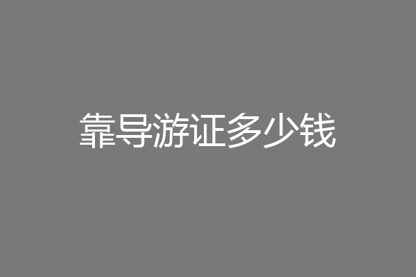 靠导游证多少钱