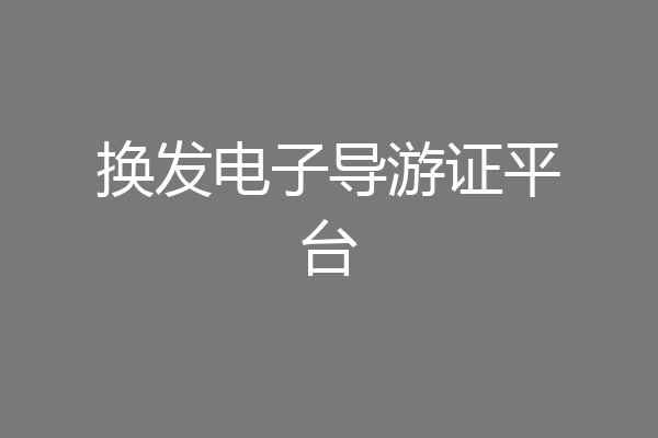 换发电子导游证平台