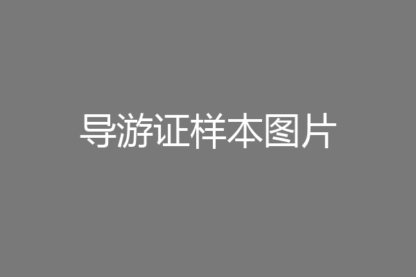 导游证样本图片