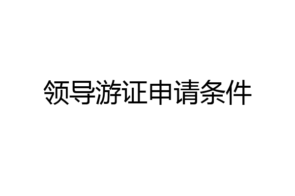 领导游证申请条件