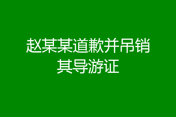 赵某某道歉并吊销其导游证