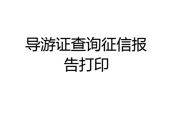 导游证查询征信报告打印