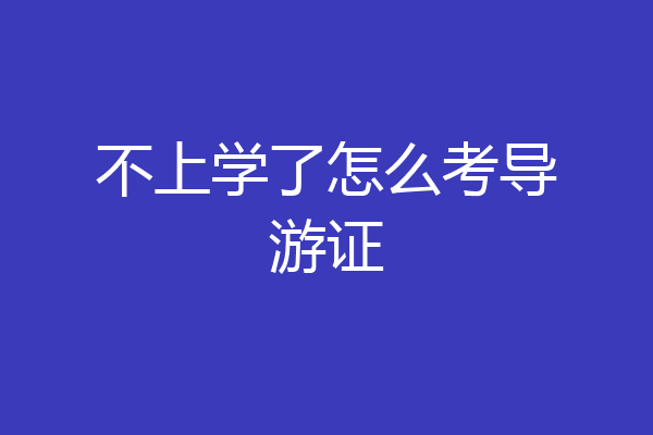 不上学了怎么考导游证