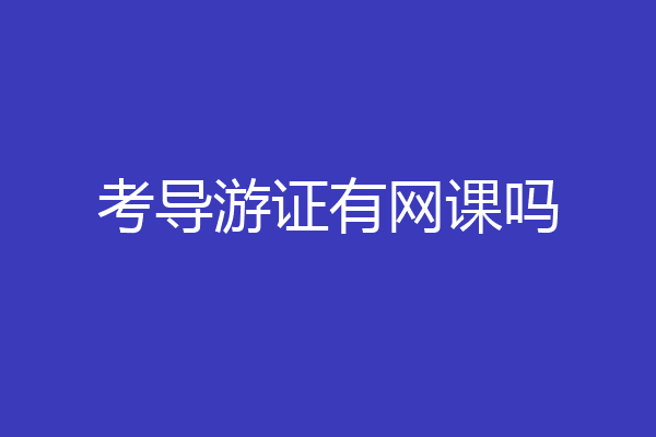 考导游证有网课吗