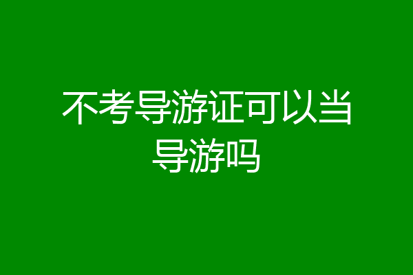 不考导游证可以当导游吗