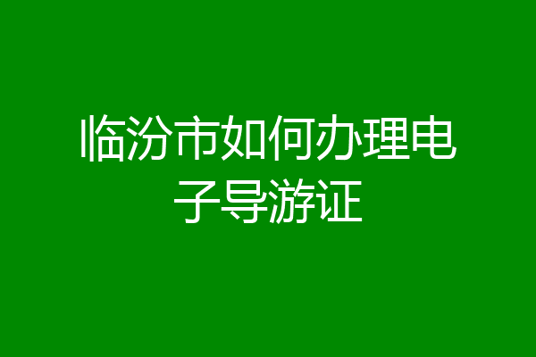 临汾市如何办理电子导游证
