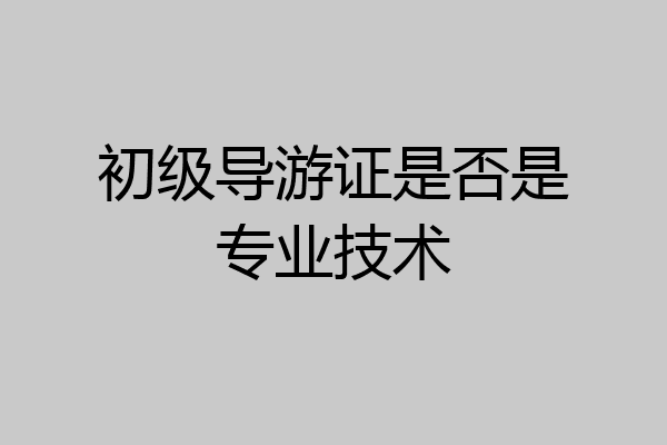 初级导游证是否是专业技术