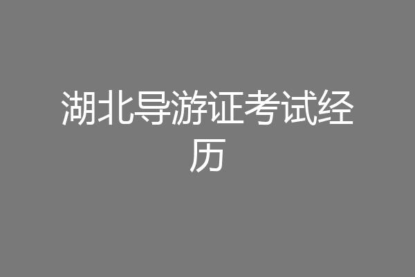 湖北导游证考试经历