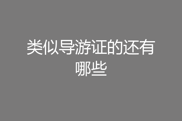 类似导游证的还有哪些