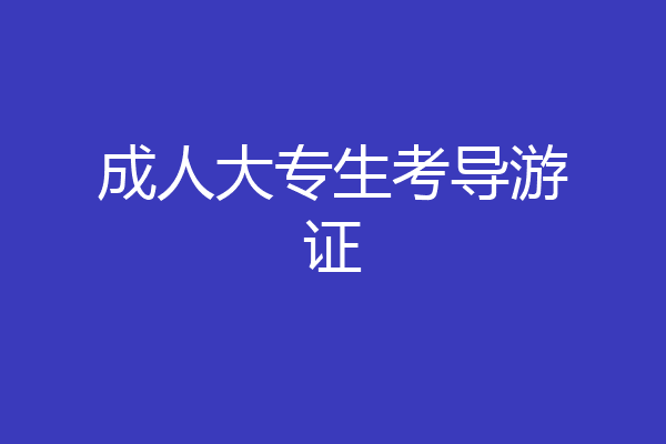 成人大专生考导游证