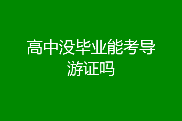 高中没毕业能考导游证吗