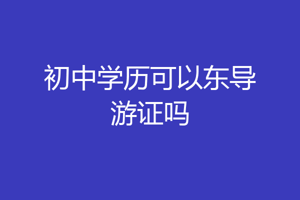 初中学历可以东导游证吗