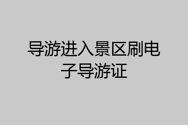 导游进入景区刷电子导游证