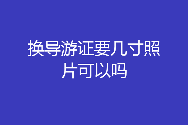 换导游证要几寸照片可以吗