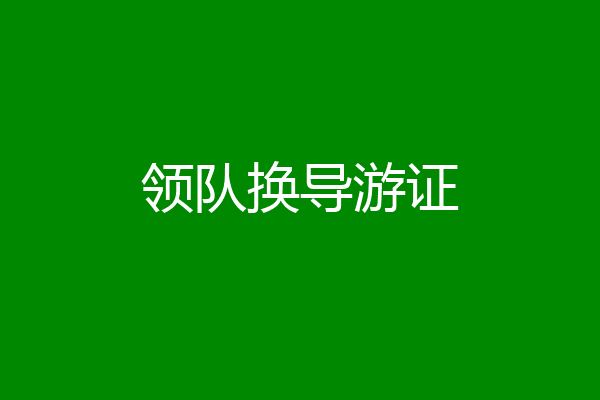 领队换导游证