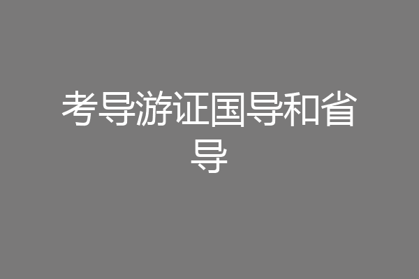 考导游证国导和省导