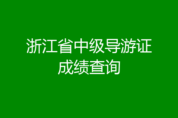 浙江省中级导游证成绩查询