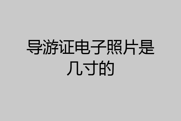 导游证电子照片是几寸的