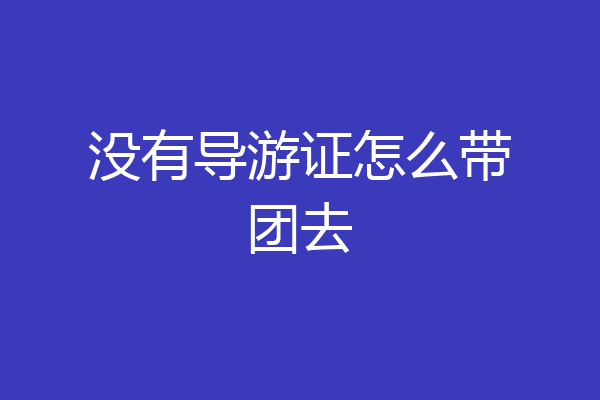 没有导游证怎么带团去