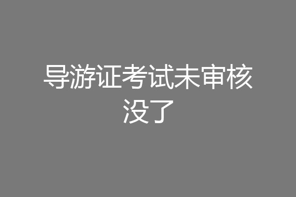 导游证考试未审核没了