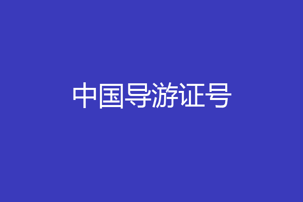 中国导游证号