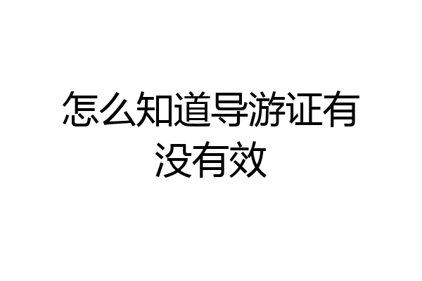 怎么知道导游证有没有效