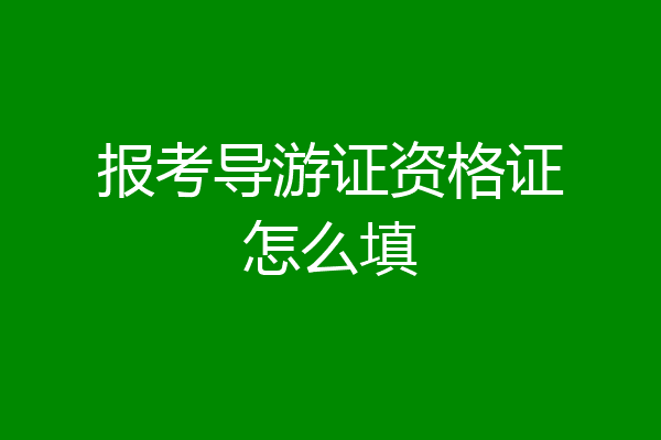 报考导游证资格证怎么填