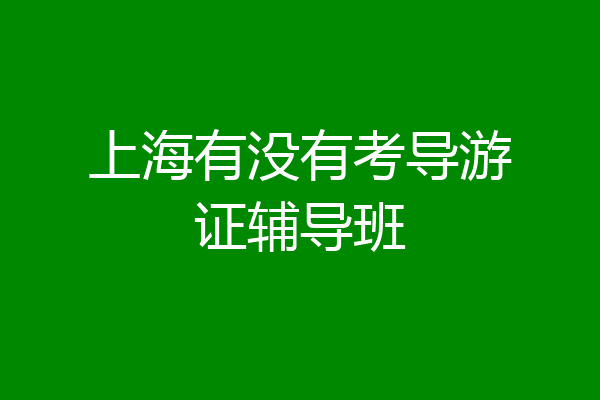 上海有没有考导游证辅导班