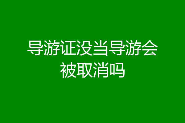 导游证没当导游会被取消吗