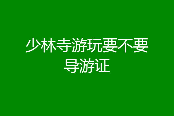 少林寺游玩要不要导游证