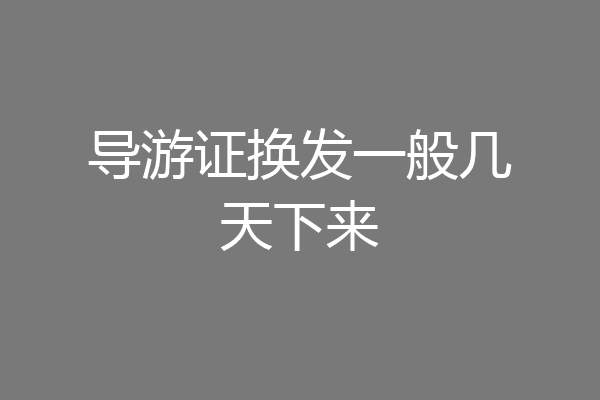 导游证换发一般几天下来