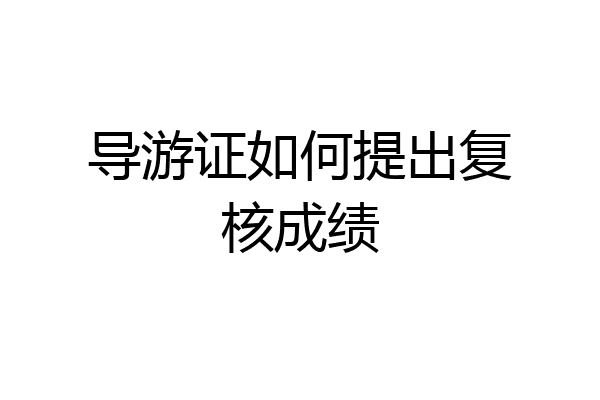 导游证如何提出复核成绩