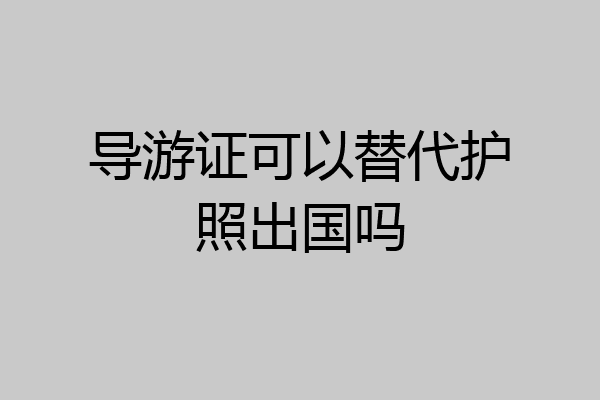 导游证可以替代护照出国吗