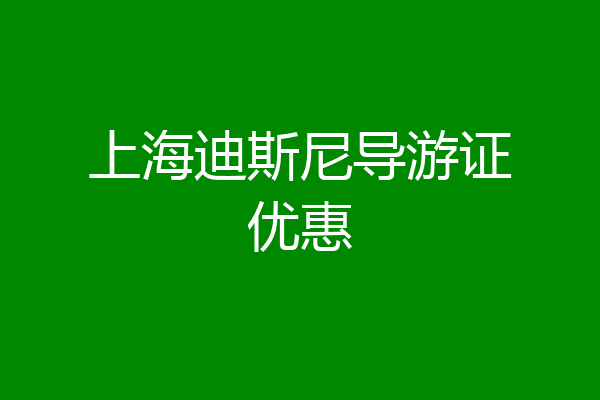 上海迪斯尼导游证优惠