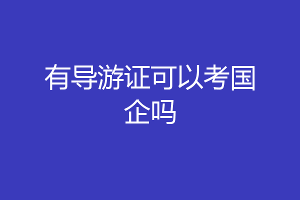 有导游证可以考国企吗