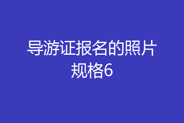 导游证报名的照片规格6