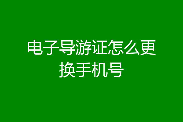电子导游证怎么更换手机号