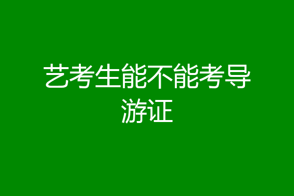 艺考生能不能考导游证