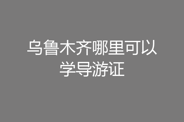 乌鲁木齐哪里可以学导游证