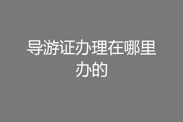 导游证办理在哪里办的