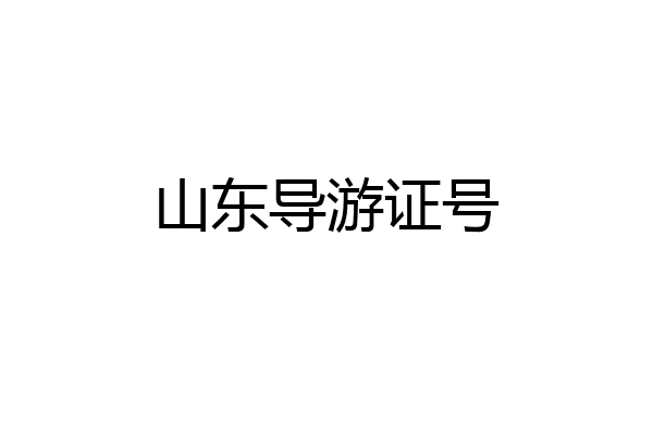山东导游证号