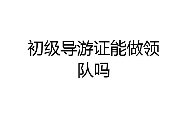 初级导游证能做领队吗