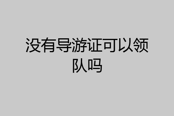 没有导游证可以领队吗