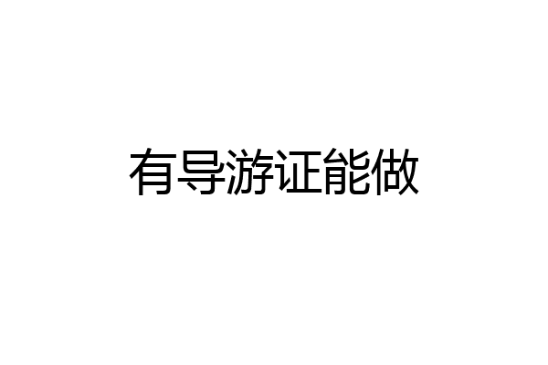 有导游证能做