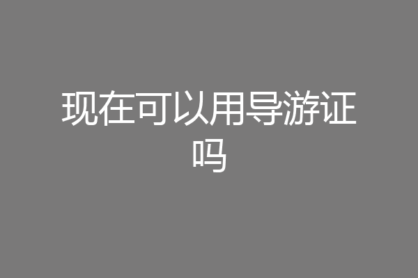 现在可以用导游证吗