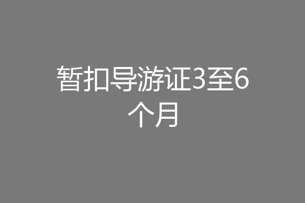 暂扣导游证3至6个月