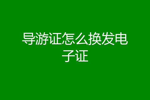 导游证怎么换发电子证