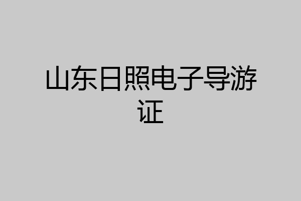 山东日照电子导游证